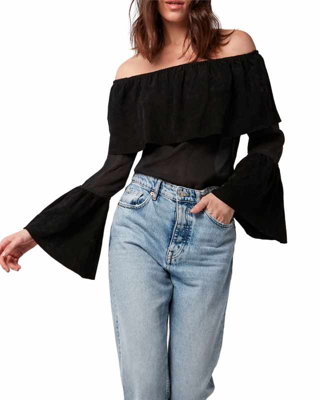 Ines Off-the-Shoulder Suede Top
